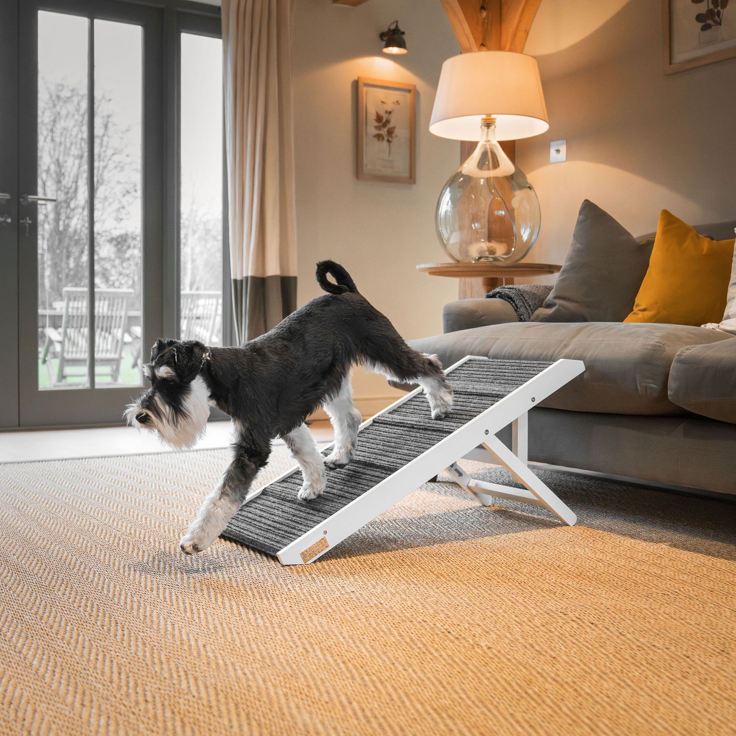 Discover the perfect pet furniture to help aid your furry friend, our super-strong dog ramp provides the ultimate comfort when climbing to join you on the couch! Featuring grooves for extra grip! Perfect for injured pets, puppy training and elderly dogs! Available now in 2 stylish colors at Lords & Labradors US