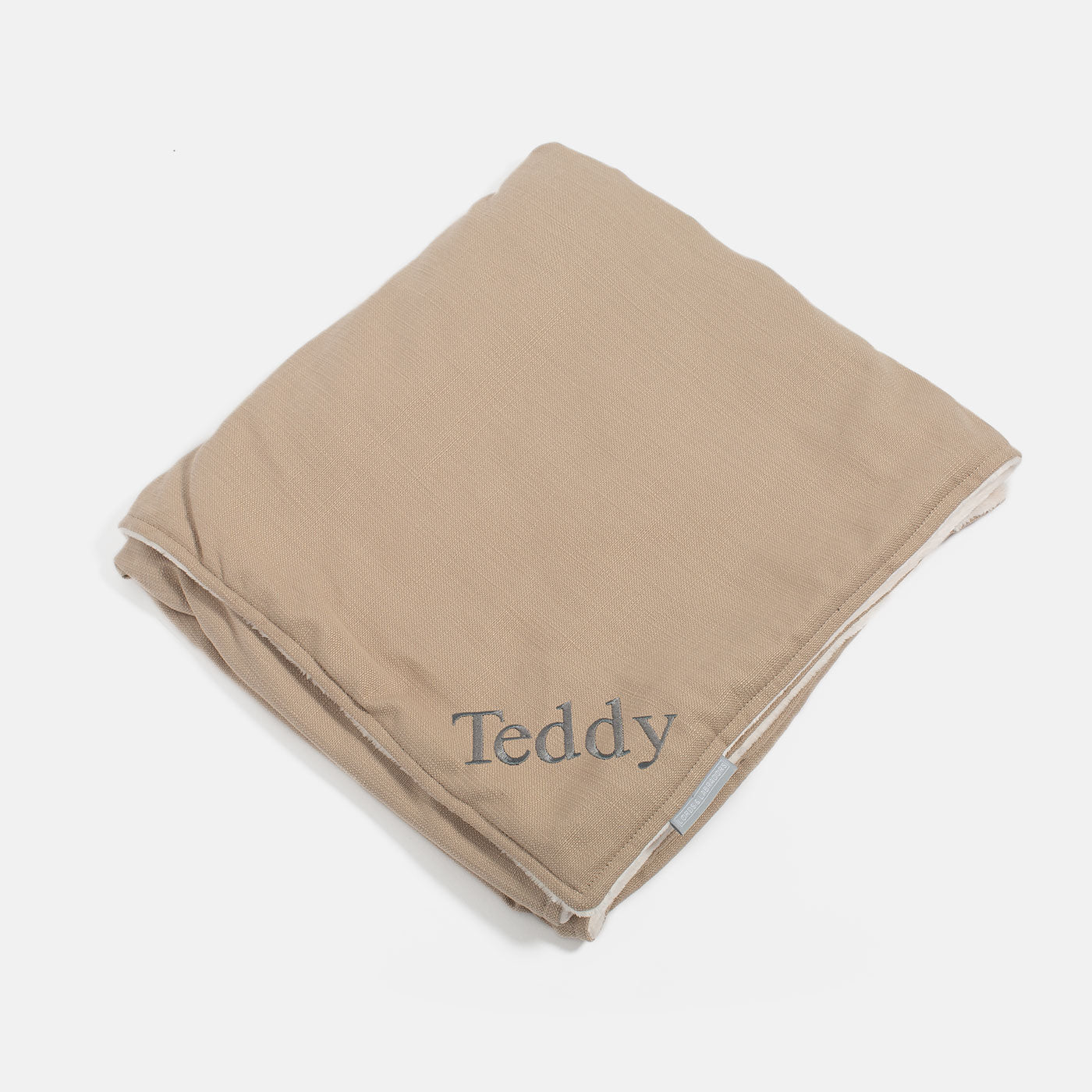 Discover Our Luxurious Savanna Oatmeal Dog Blanket With Super Soft Sherpa & Teddy Fleece, The Perfect Blanket For Puppies, Available To Personalize And In 2 Sizes Here at Lords & Labradors US