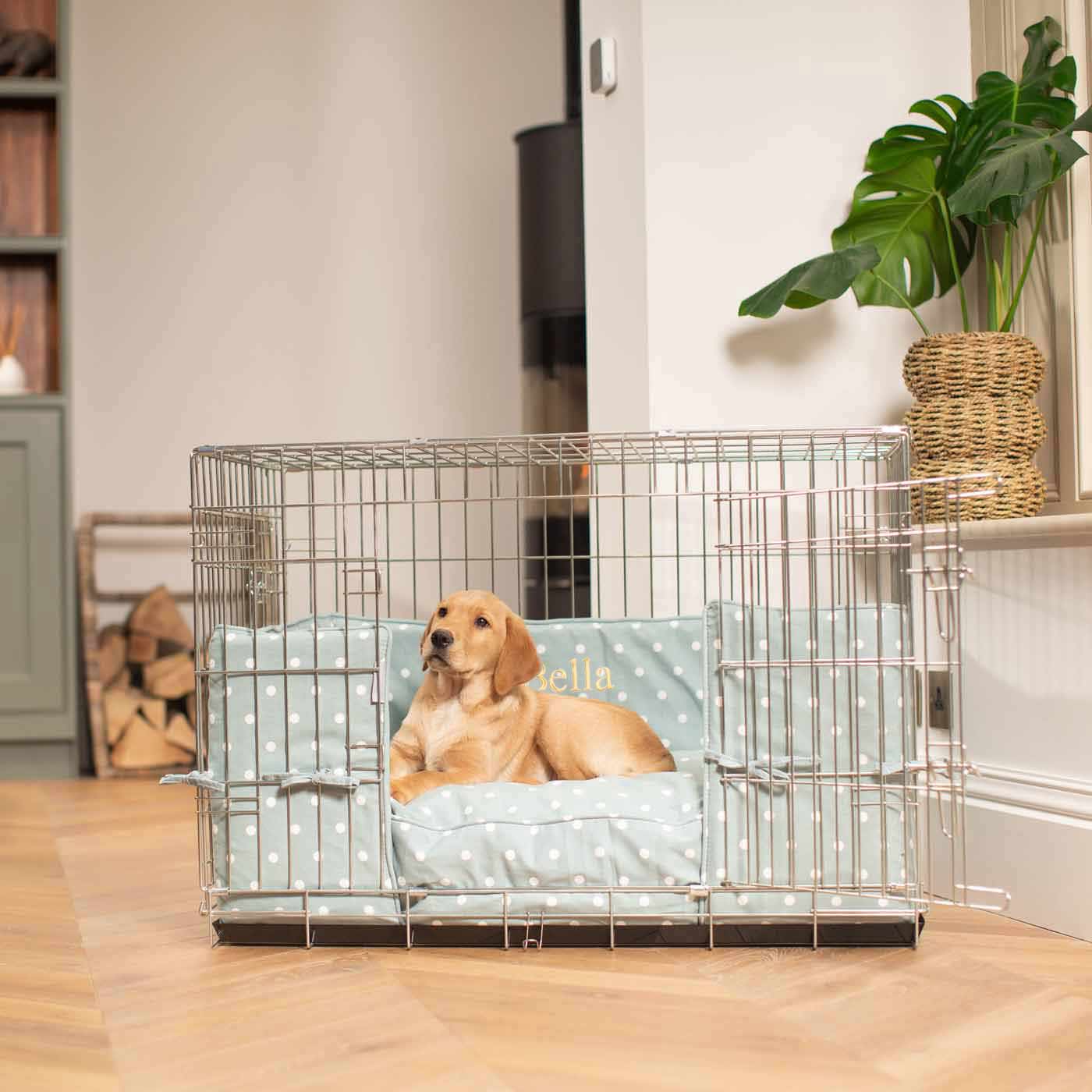Luxury Gold Dog Cage Set With Bumper, The Perfect Dog Crate For The Ultimate Naptime, Available Now at Lords & Labradors US