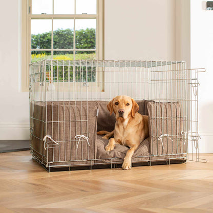 Dog Cage with Cushion & Bumper in Inchmurrin Umber by Lords & Labradors