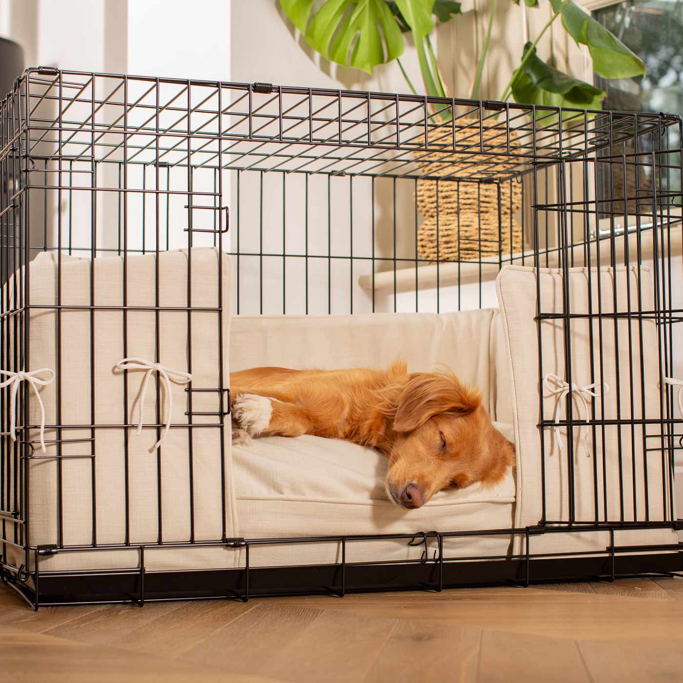 [color:savanna bone] Accessorize your dog cage with our stunning bumper covers, choose from our Savanna collection! Made using luxury fabric for the perfect cage accessory to build the ultimate dog den! Available now in 3 colors and sizes at Lords & Labradors US