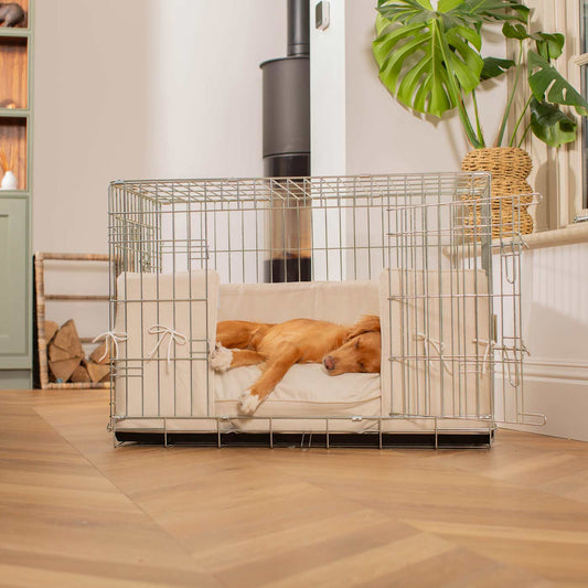 Dog Cage with Cushion & Bumper in Savanna Bone by Lords & Labradors
