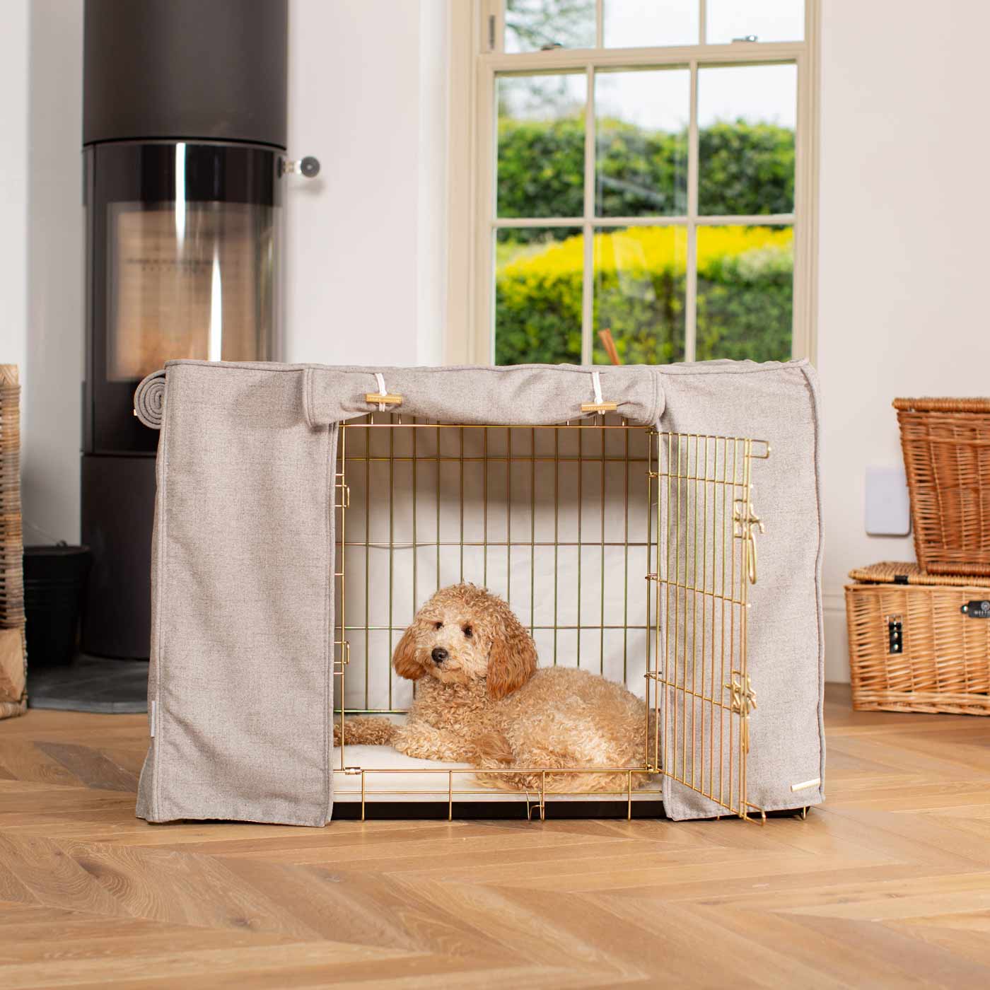 Dog Cage Cover In Inchmurrin Ground by Lords & Labradors