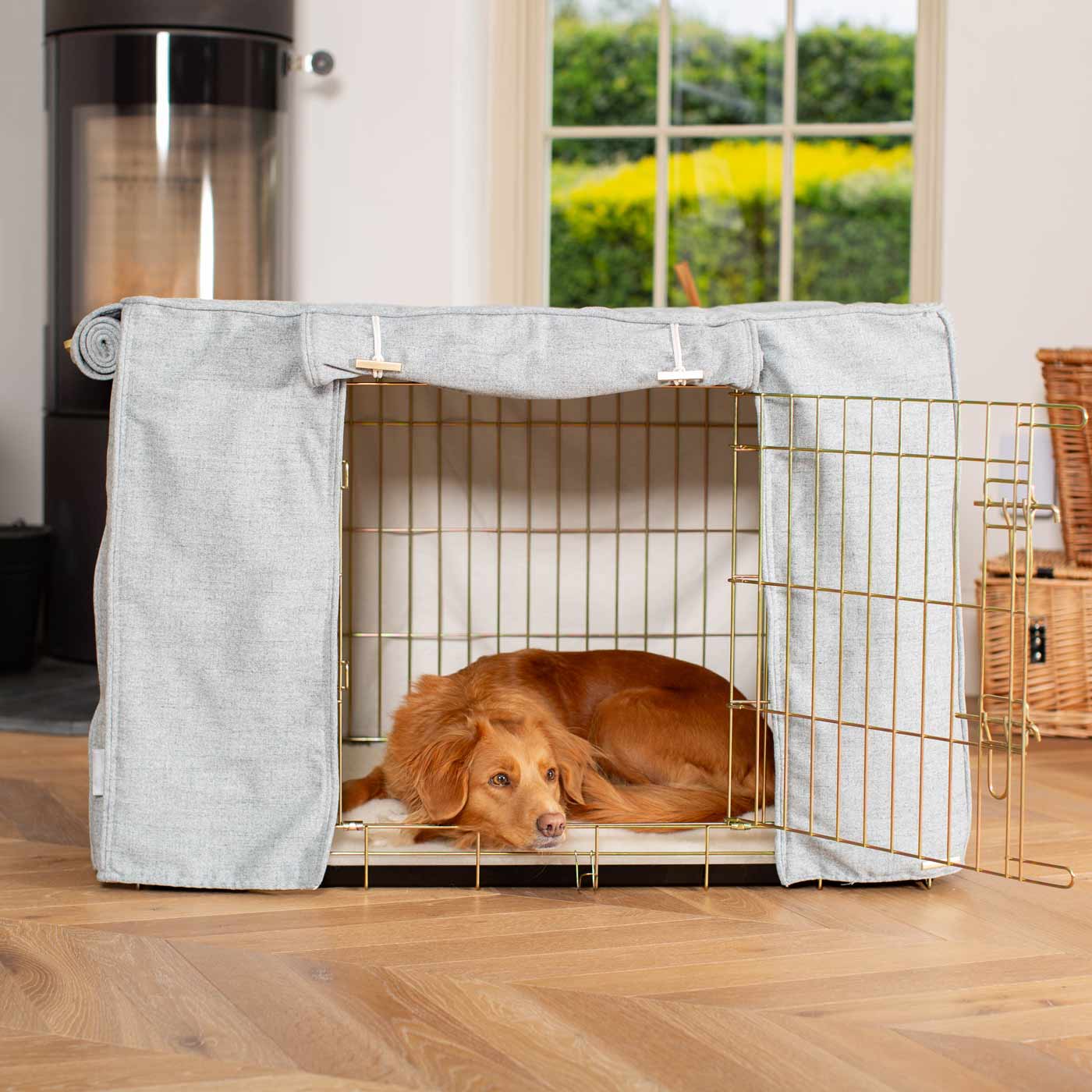 Dog Cage Cover In Inchmurrin Iceberg by Lords & Labradors