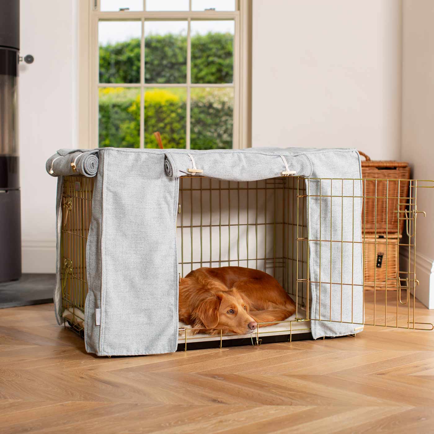 Dog Cage Cover In Inchmurrin Iceberg by Lords & Labradors
