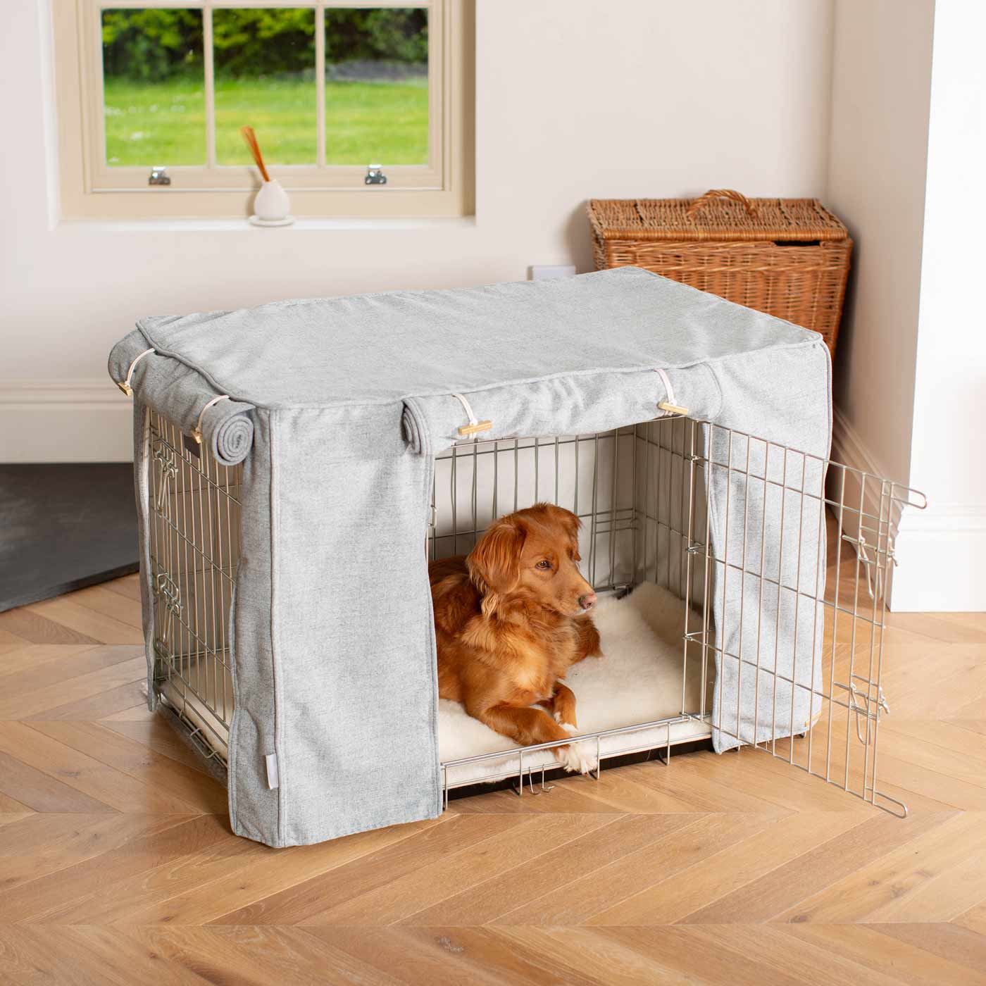 Dog Cage Cover In Inchmurrin Iceberg by Lords & Labradors