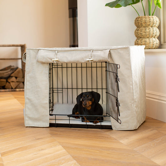 Luxury Black Dog Cage Set With Crate Cover, The Perfect Dog Crate For The Ultimate Naptime, Available Now at Lords & Labradors US