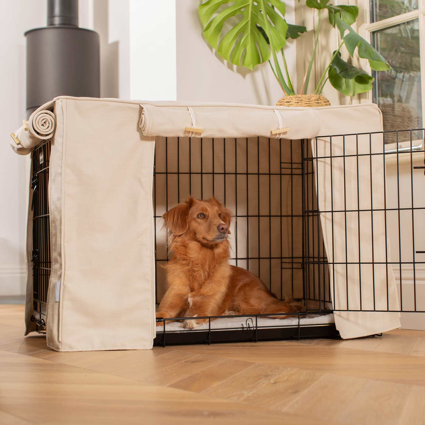 Dog Cage with Cage Cover in Savanna Bone by Lords & Labradors