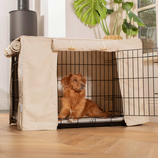 Dog Cage with Cage Cover in Savanna Bone by Lords & Labradors