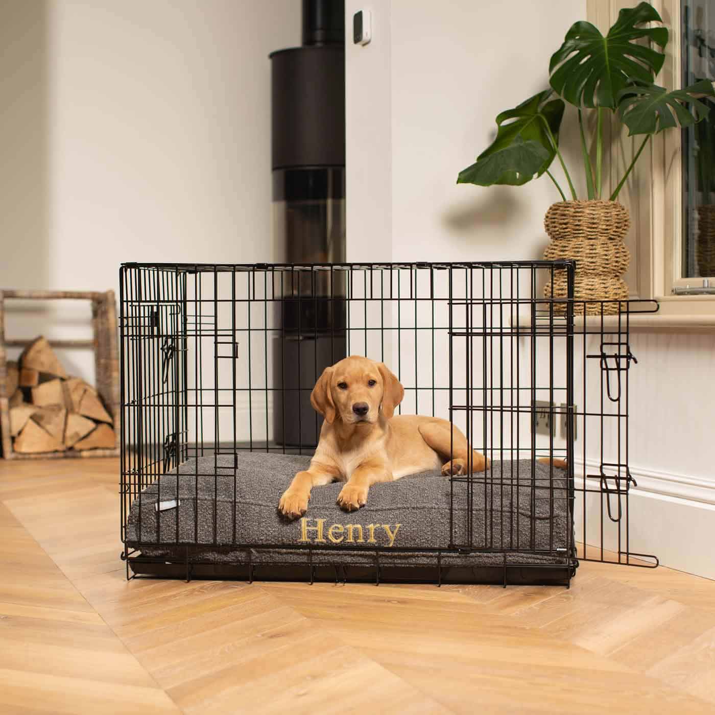 Dog Cushion in Granite Bouclé by Lords & Labradors