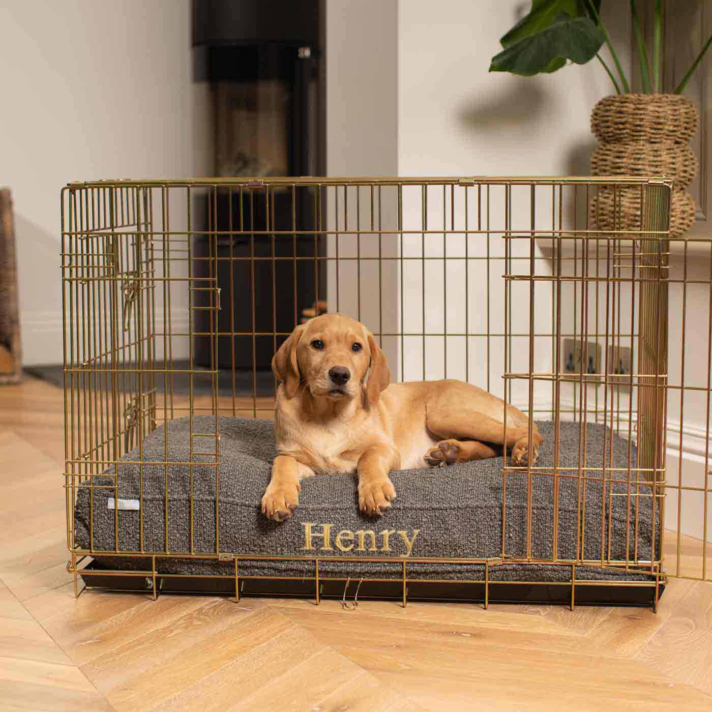 Dog Cushion in Granite Bouclé by Lords & Labradors
