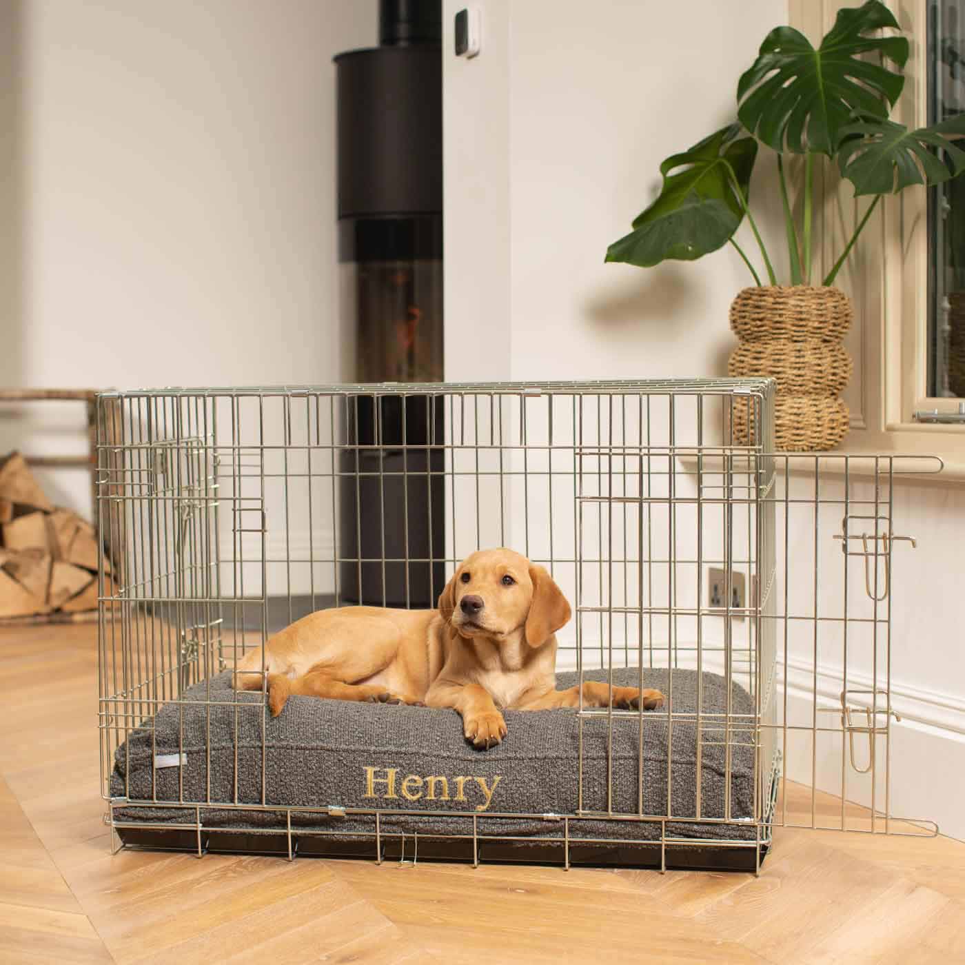 Dog Cushion in Granite Bouclé by Lords & Labradors