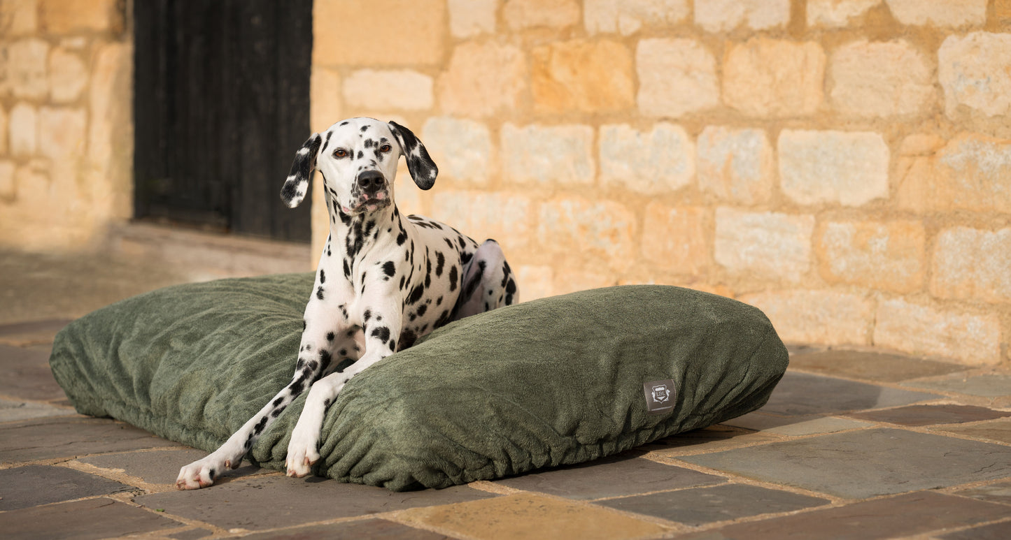 Introducing the ultimate bamboo dog drying cushion cover in beautiful fir green, made from luxurious bamboo to aid sensitive skin featuring elasticated hem for a snug fit with super absorbent material for easy pet drying! Available now at Lords & Labradors US, In three sizes and four colors to suit all breeds!