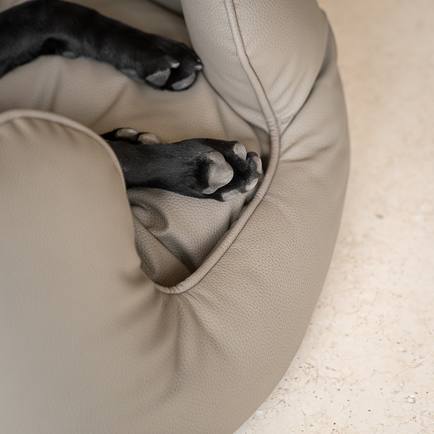 Luxury Handmade High Wall in Rhino Tough Desert Faux Leather, in Camel, Perfect For Your Pets Nap Time! Available To Personalize at Lords & Labradors US