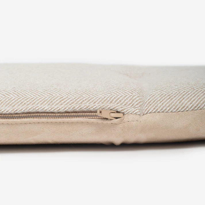 Discover Our Luxury Herringbone couch Topper, The Perfect Pet couch Accessory In Stunning Natural Herringbone Tweed! Available Now at Lords & Labradors US