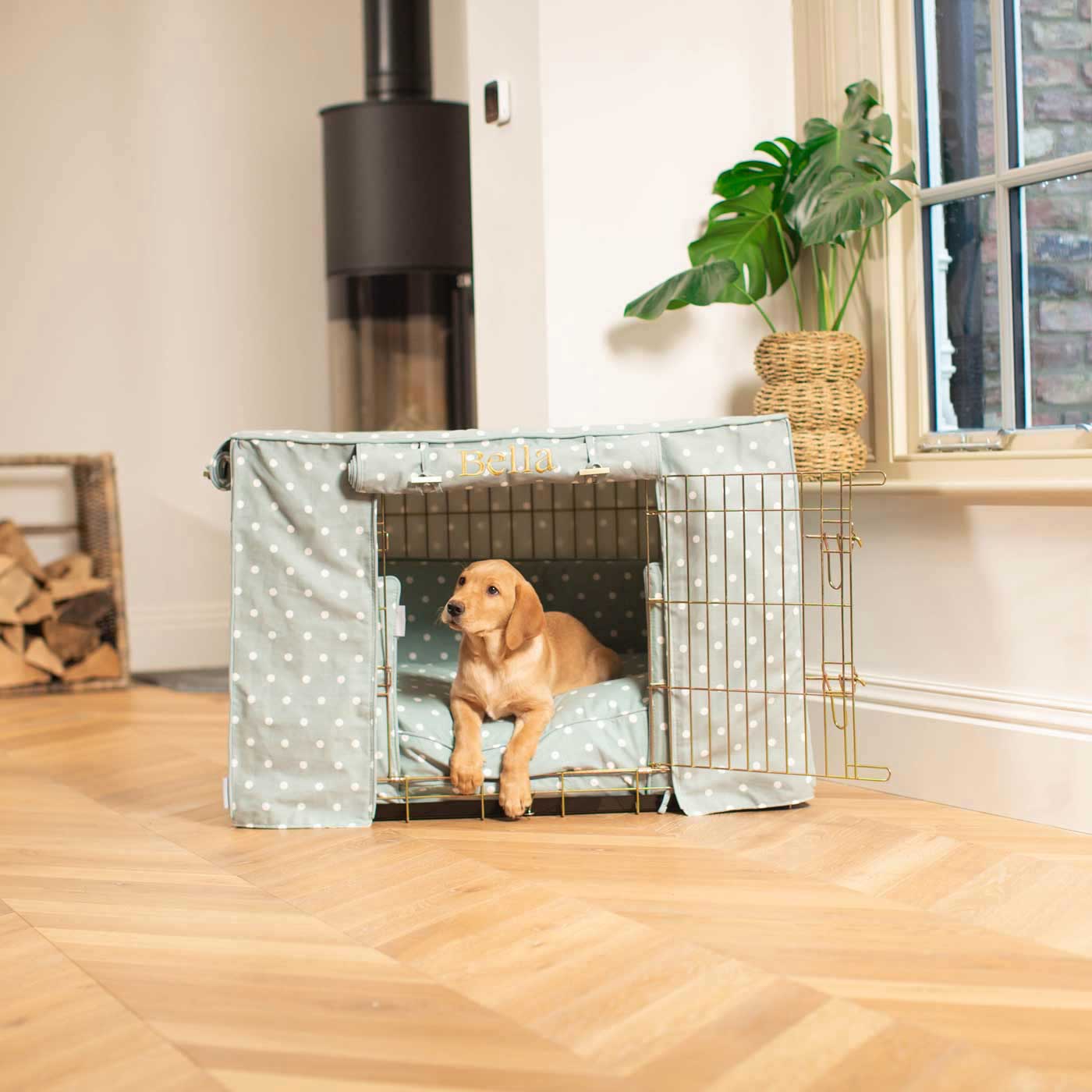 Luxury Gold Dog Cage Set With Crate Cover, The Perfect Dog Crate For The Ultimate Naptime, Available Now at Lords & Labradors US
