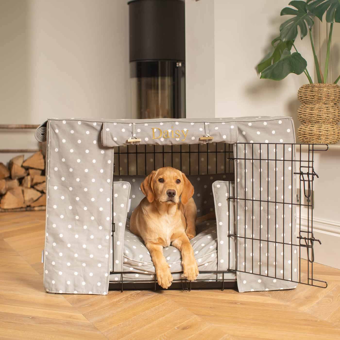 Luxury Black Dog Cage Set With Cushion, Bumper and Cage Cover. The Perfect Dog Cage For The Ultimate Naptime, Available Now at Lords & Labradors US