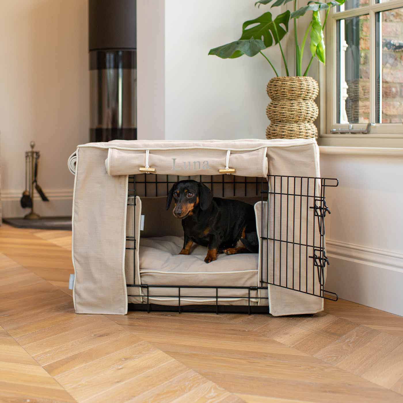 Luxury Heavy Duty Dog Cage, In Stunning Savanna Oatmeal Cage Set, The Perfect Dog Cage Set For Building The Ultimate Pet Den! Dog Cage Cover Available To Personalize at Lords & Labradors US