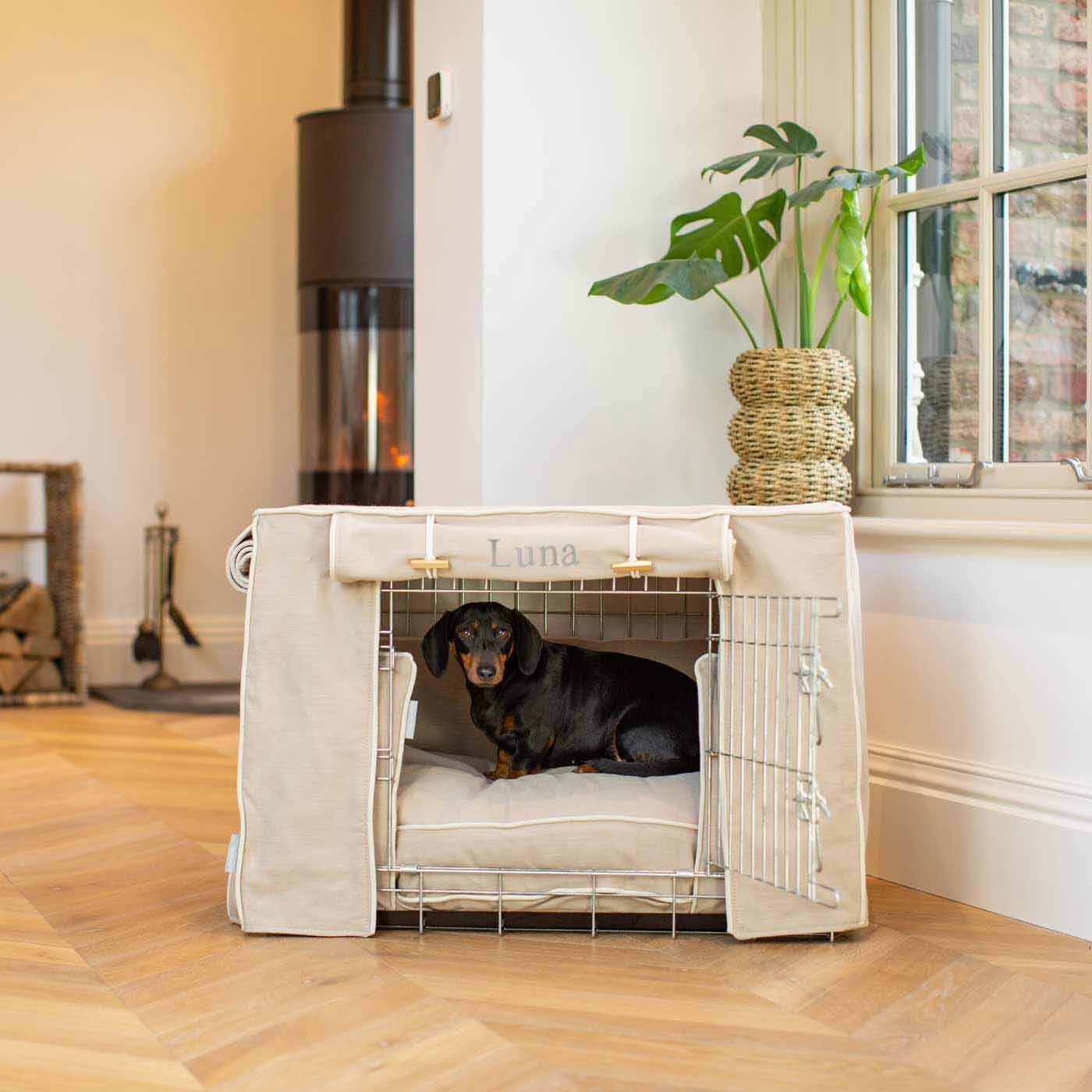 Luxury Heavy Duty Dog Cage, In Stunning Savanna Oatmeal Cage Set, The Perfect Dog Cage Set For Building The Ultimate Pet Den! Dog Cage Cover Available To Personalize at Lords & Labradors US