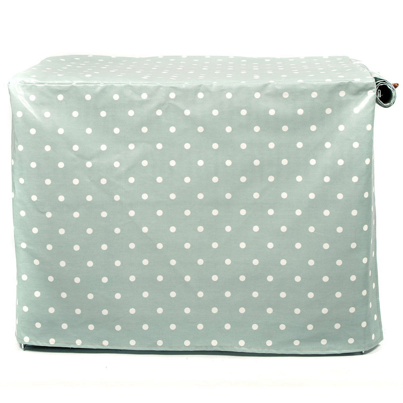 Luxury Dog Cage Cover, Duck Egg Spot Oil Cloth Cage Cover. The Perfect Dog Cage Accessory, Available To Personalize Now at Lords & Labradors US