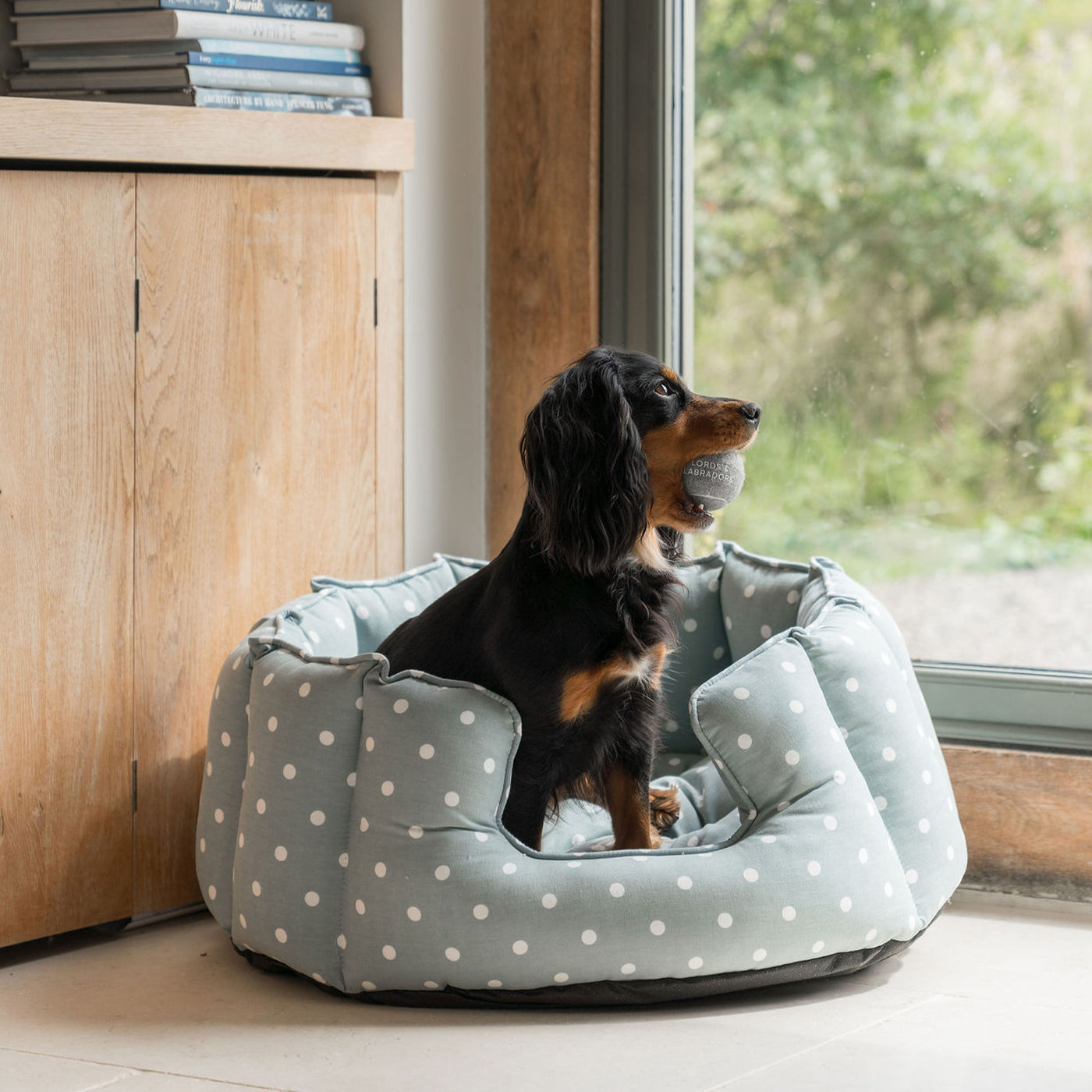 High Wall Bed For Dogs in Spots & Stripes by Lords & Labradors