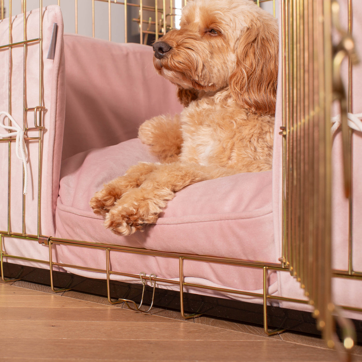 Dog Cage with Cushion & Bumper in Blossom Velvet by Lords & Labradors