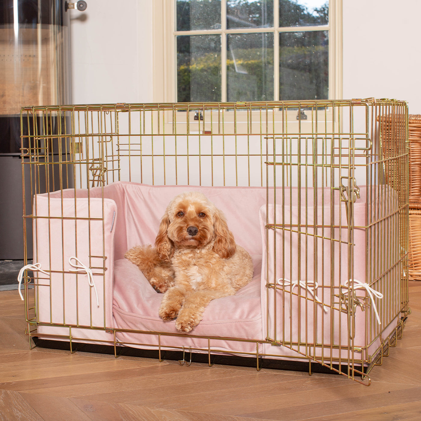 Dog Cage Bumper in Blossom Velvet by Lords & Labradors