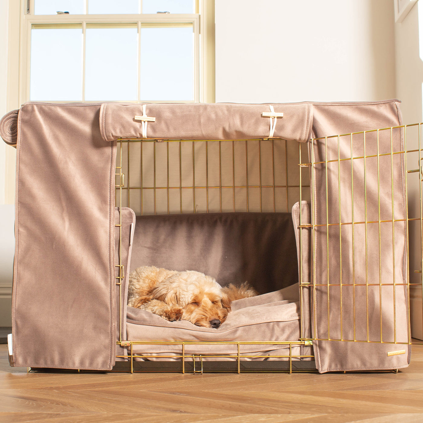 Dog Cage Set In Clay Velvet by Lords & Labradors