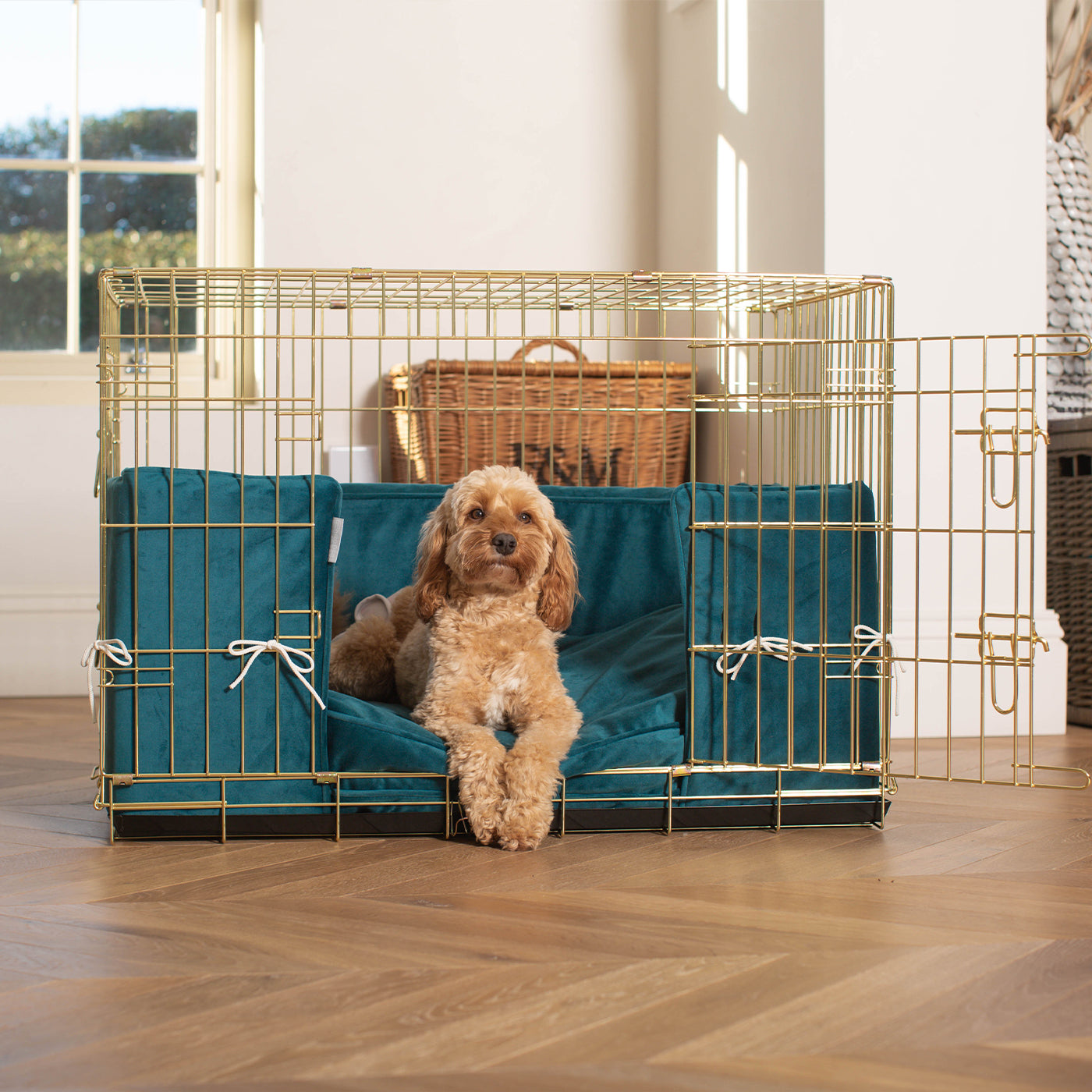 Dog Cage Bumper in Marine Velvet by Lords & Labradors