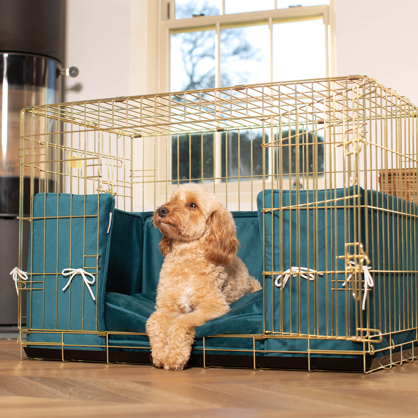 Dog Cage Bumper in Marine Velvet by Lords & Labradors