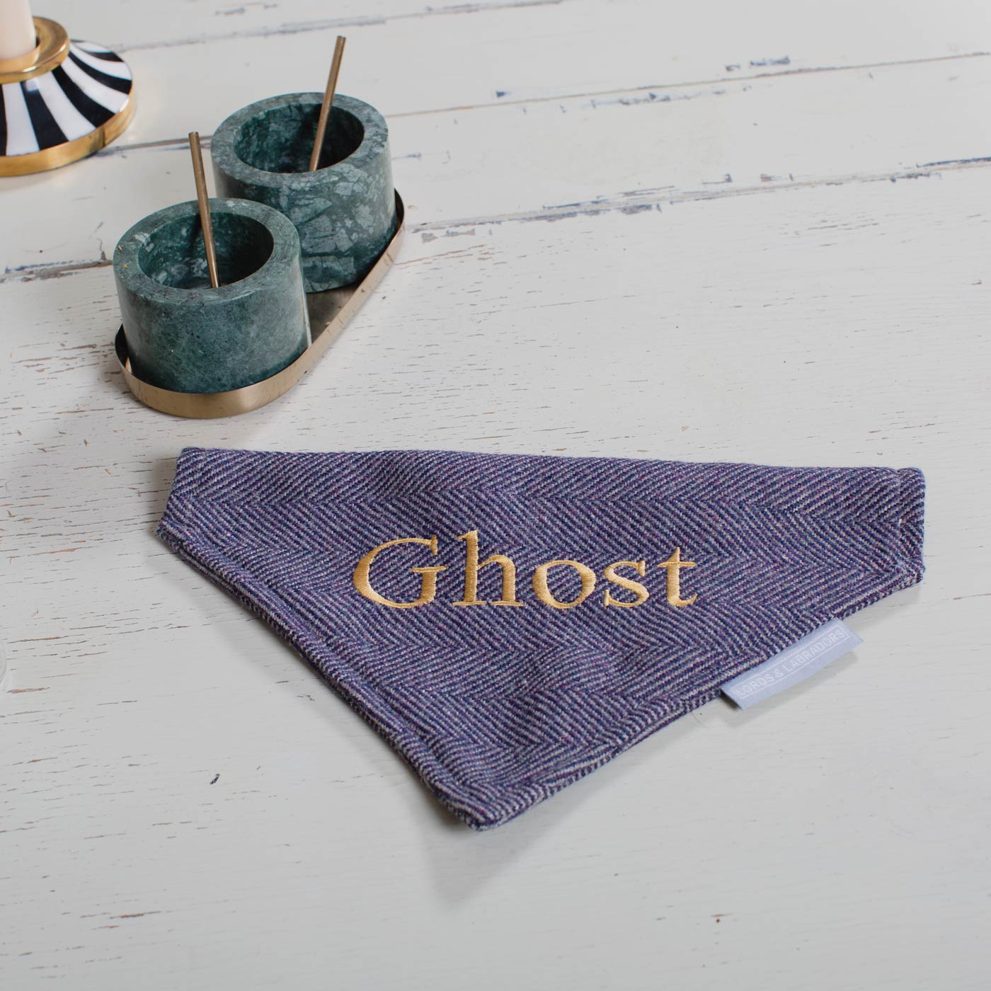 Discover The Perfect Bandana For Dogs, Handmade With love In Luxury Herringbone Tweed, Available In 3 Sizes To Personalize Now at Lords & Labradors US