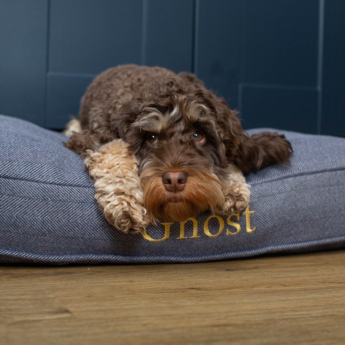 Luxury Dog Cage Cushion, Oxford Herringbone Tweed Cage Cushion The Perfect Dog Cage Accessory, Available To Personalize Now at Lords & Labradors US
