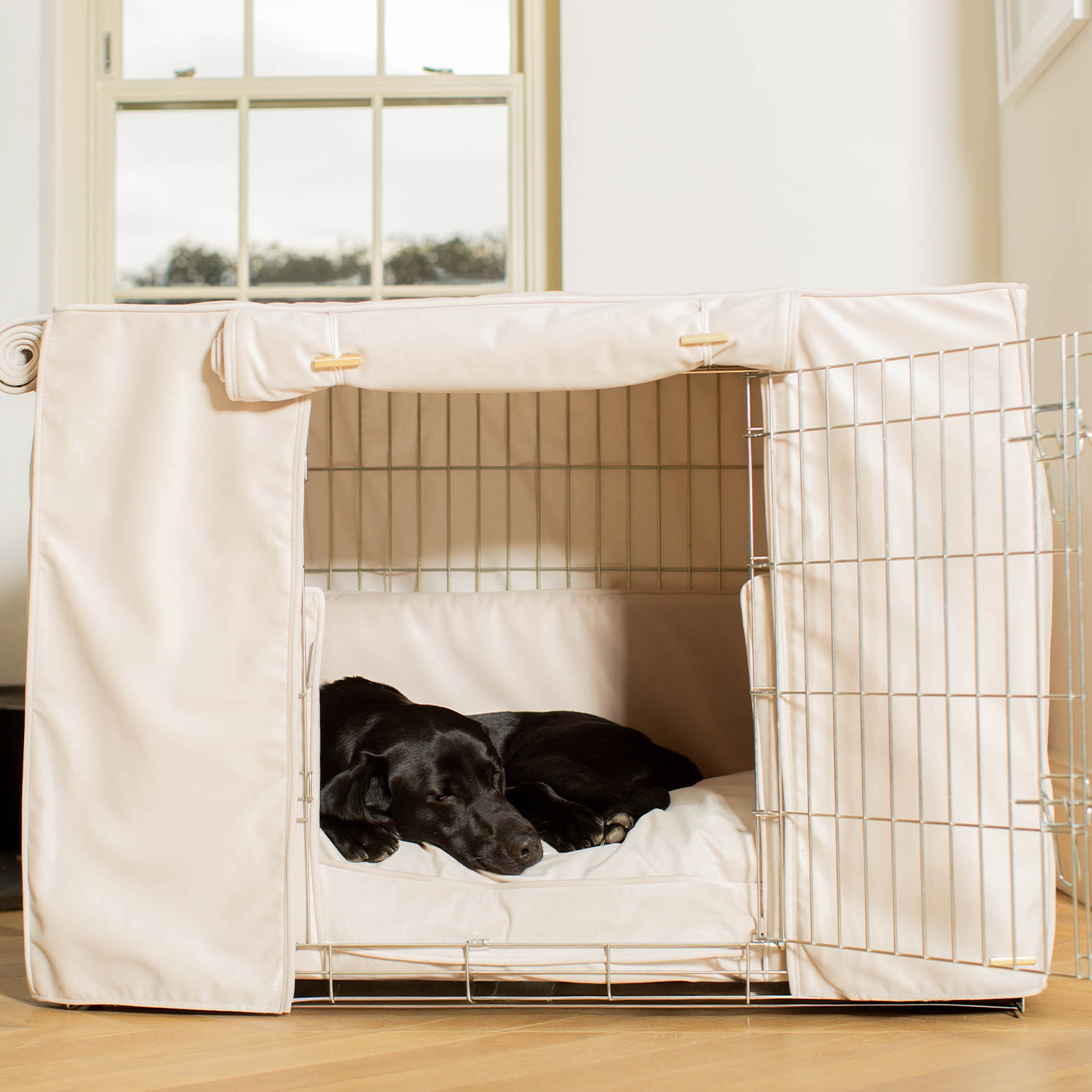 Dog Cage Set In Oyster Velvet by Lords & Labradors