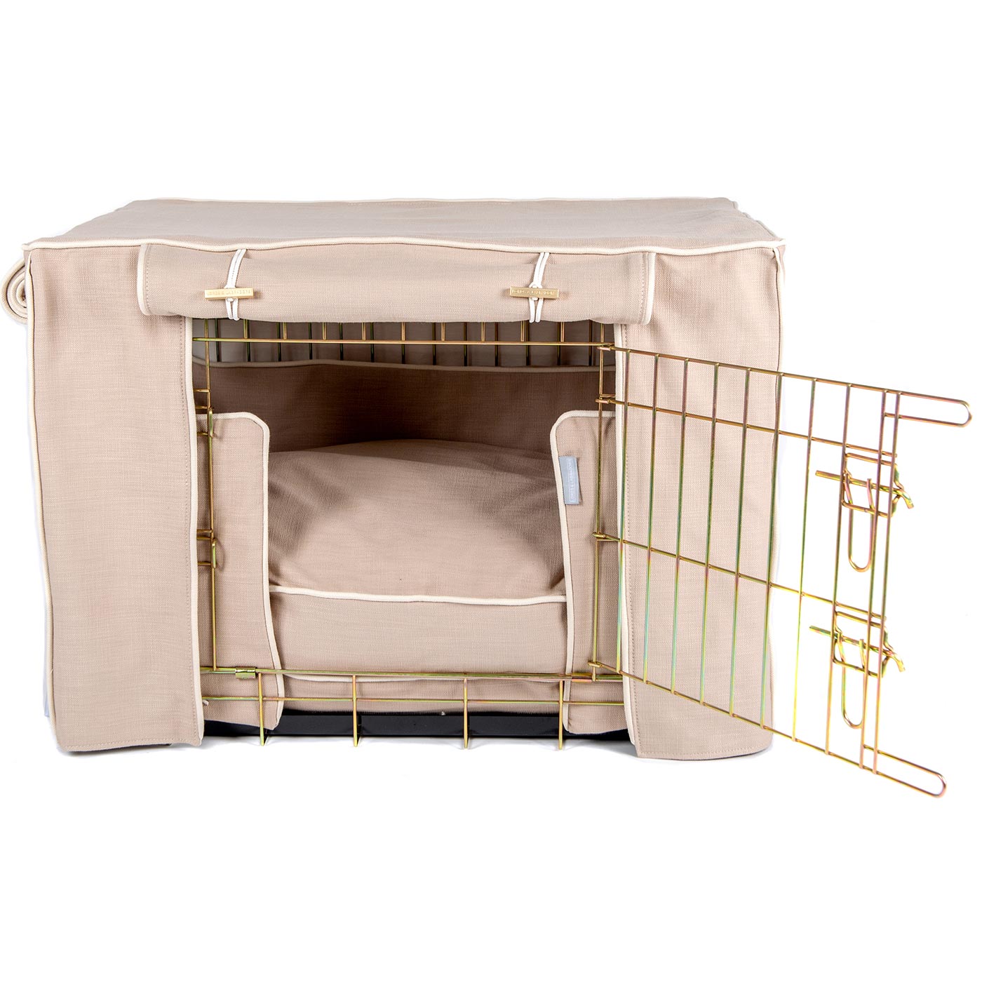 Luxury Heavy Duty Dog Cage, In Stunning Savanna Oatmeal Cage Set, The Perfect Dog Cage Set For Building The Ultimate Pet Den! Dog Cage Cover Available To Personalize at Lords & Labradors US