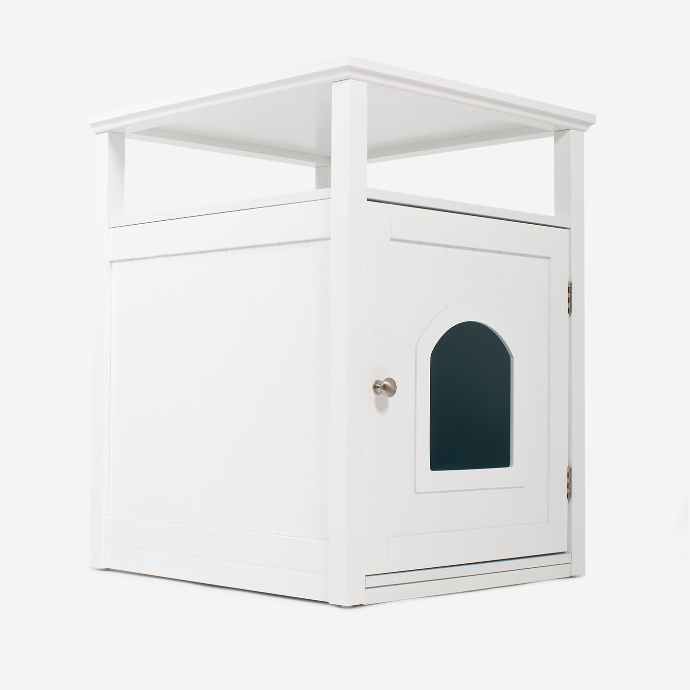 Discover The Perfect Multi-Functional Cat Washroom, Featuring Hinged Door for a Discreet Cat Loo. Suitable for All Cat Breeds! Made From Durable Wood to Ensure a Stylish Finish That Suits Any Home Decor! Includes a Complimentary Litter Tray. Available In Grey & White Now at Lords & Labradors US