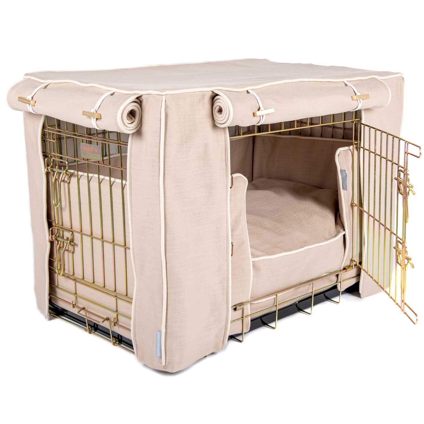 Luxury Heavy Duty Dog Cage, In Stunning Savanna Oatmeal Cage Set, The Perfect Dog Cage Set For Building The Ultimate Pet Den! Dog Cage Cover Available To Personalize at Lords & Labradors US