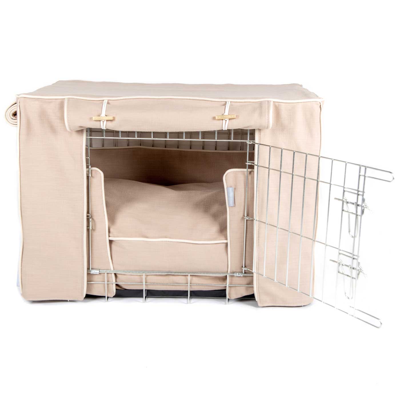 Luxury Heavy Duty Dog Cage, In Stunning Savanna Oatmeal Cage Set, The Perfect Dog Cage Set For Building The Ultimate Pet Den! Dog Cage Cover Available To Personalize at Lords & Labradors US