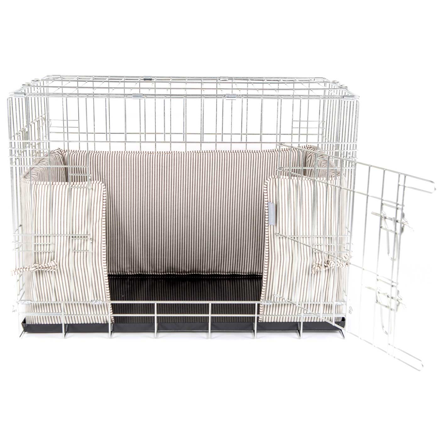 Luxury Dog Cage Bumper, Regency Stripe Cage Bumper Cover The Perfect Dog Cage Accessory, Available To Personalize Now at Lords & Labradors US