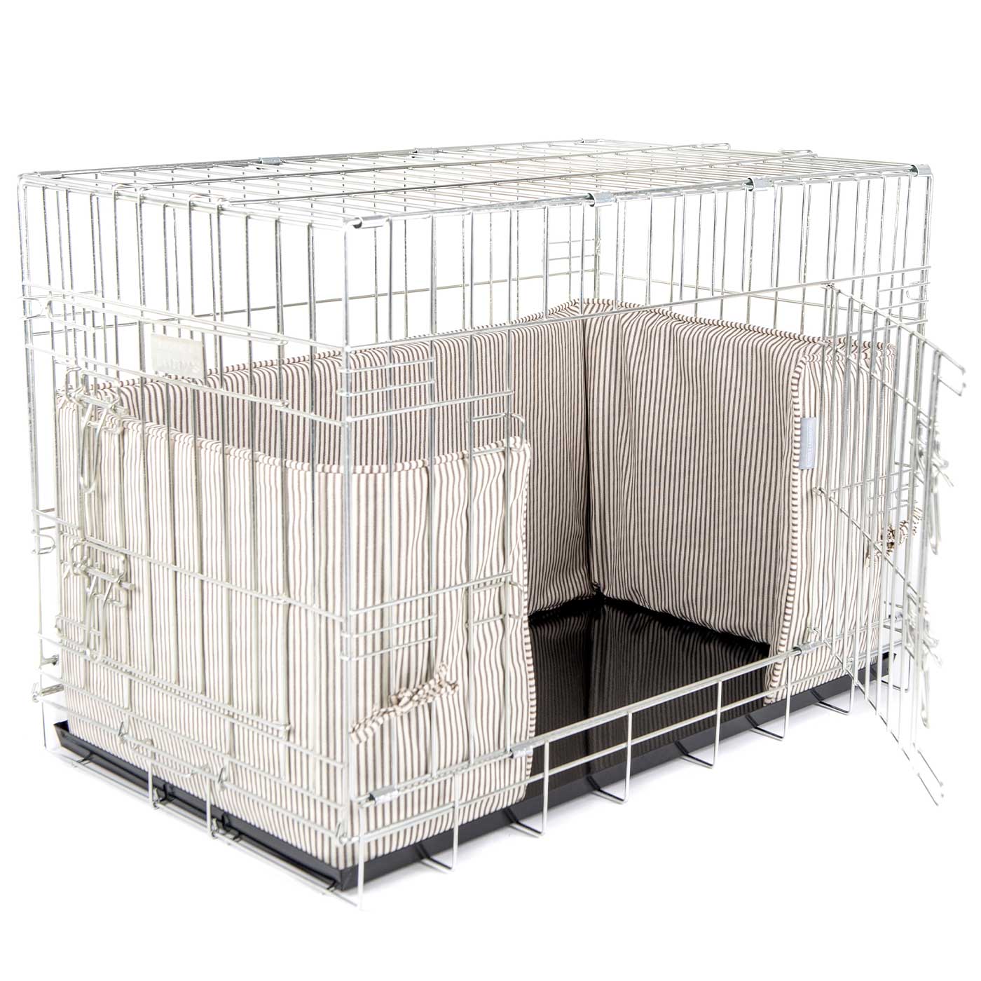 Luxury Dog Cage Bumper, Regency Stripe Cage Bumper Cover The Perfect Dog Cage Accessory, Available To Personalize Now at Lords & Labradors US