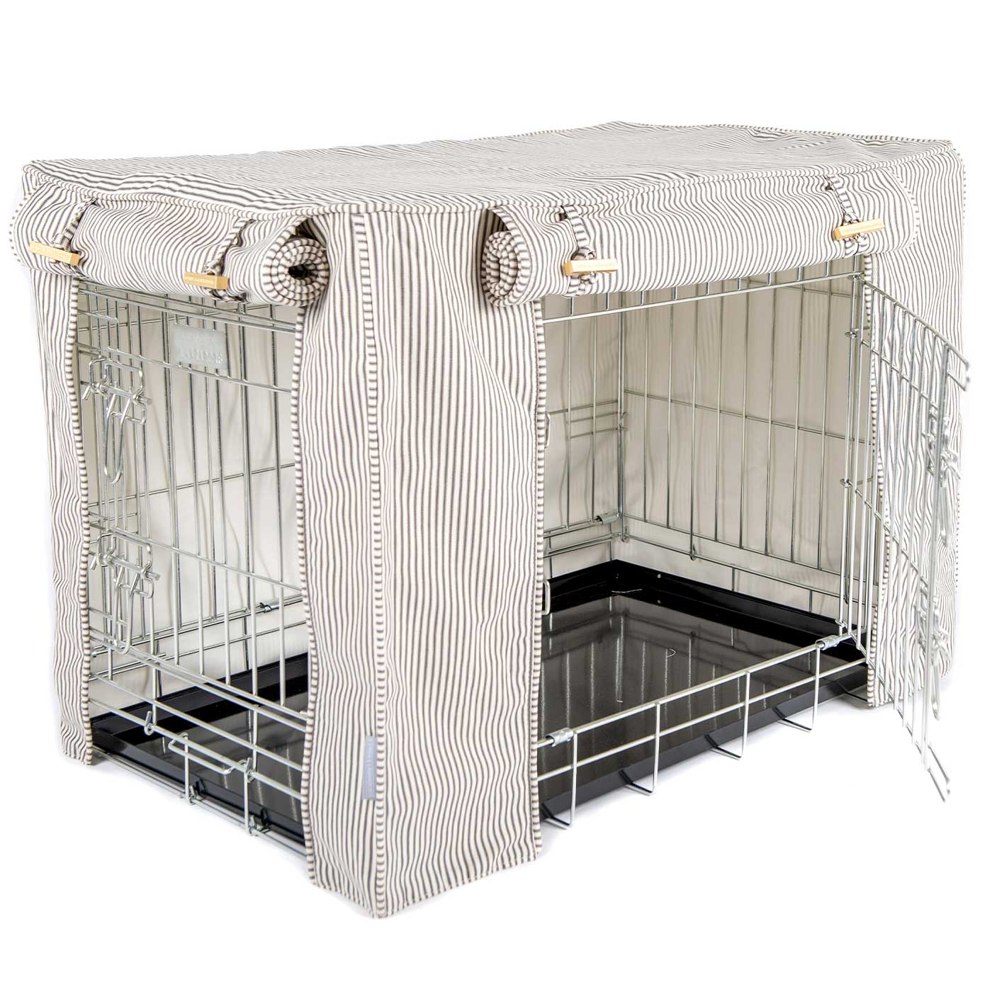 Luxury Dog Cage Cover, Regency Stripe Cage Cover The Perfect Dog Cage Accessory, Available To Personalize Now at Lords & Labradors US