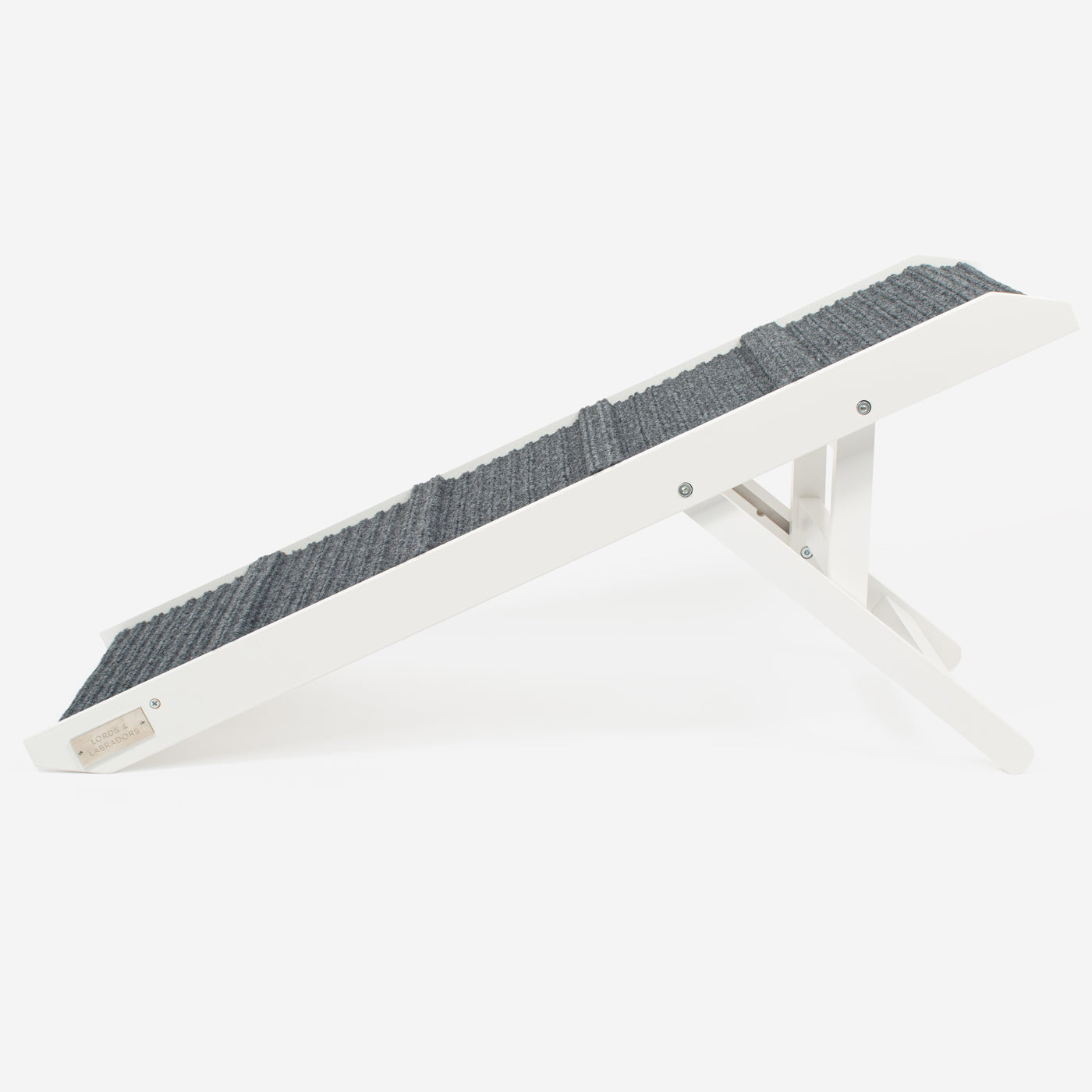 [color:white] Discover the perfect pet furniture to help aid your furry friend, our super-strong dog ramp provides the ultimate comfort when climbing to join you on the couch! Featuring grooves for extra grip! Perfect for injured pets, puppy training and elderly dogs! Available now in 2 stylish colors at Lords & Labradors US