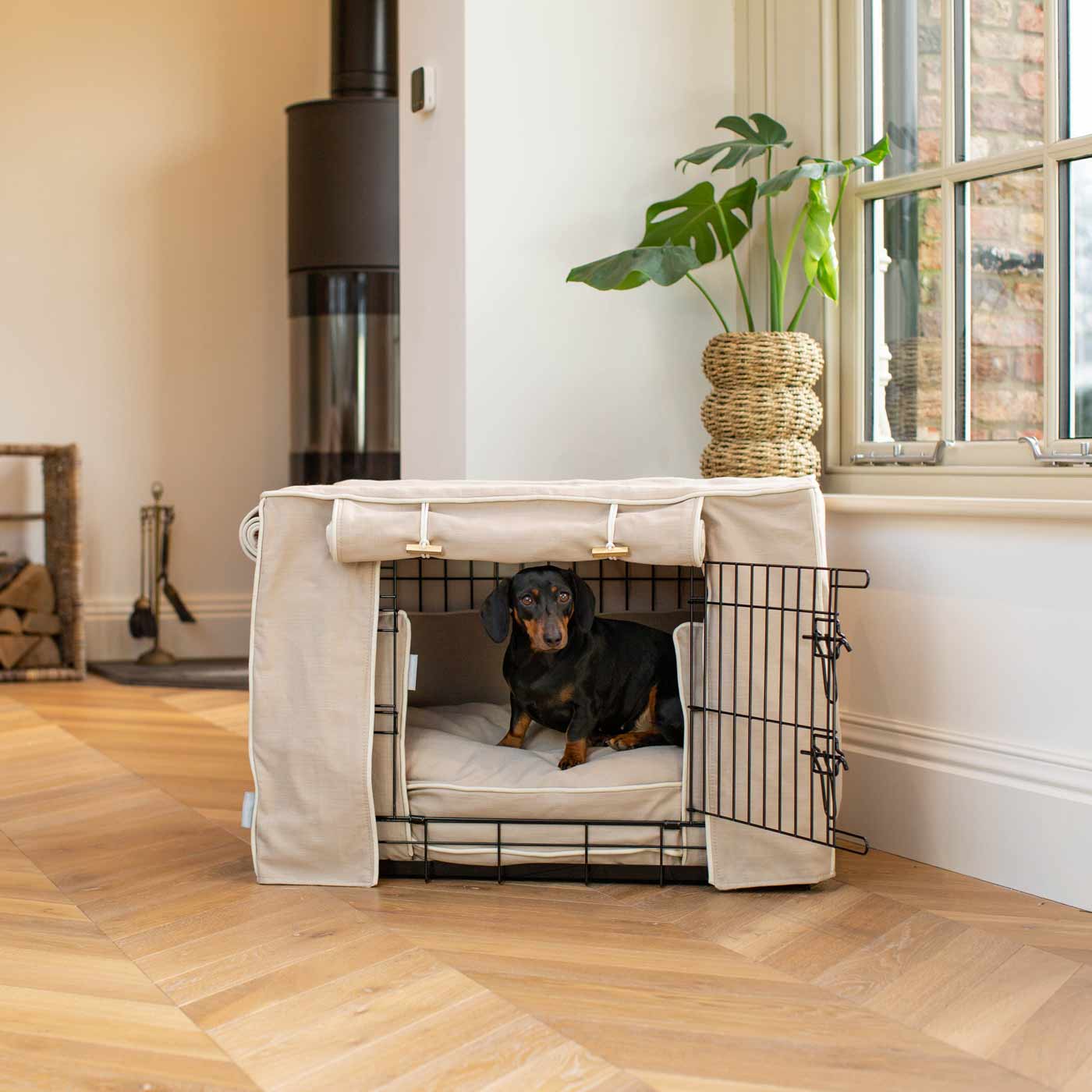 Luxury Heavy Duty Dog Cage, In Stunning Savanna Oatmeal Cage Set, The Perfect Dog Cage Set For Building The Ultimate Pet Den! Dog Cage Cover Available To Personalize at Lords & Labradors US