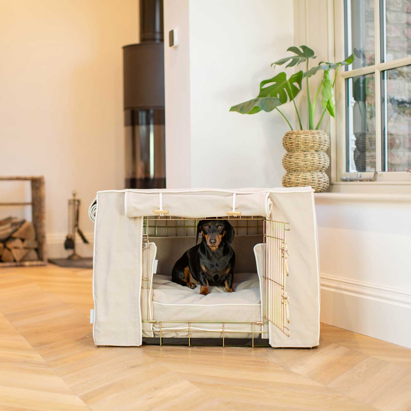 Luxury Heavy Duty Dog Cage, In Stunning Savanna Oatmeal Cage Set, The Perfect Dog Cage Set For Building The Ultimate Pet Den! Dog Cage Cover Available To Personalize at Lords & Labradors US