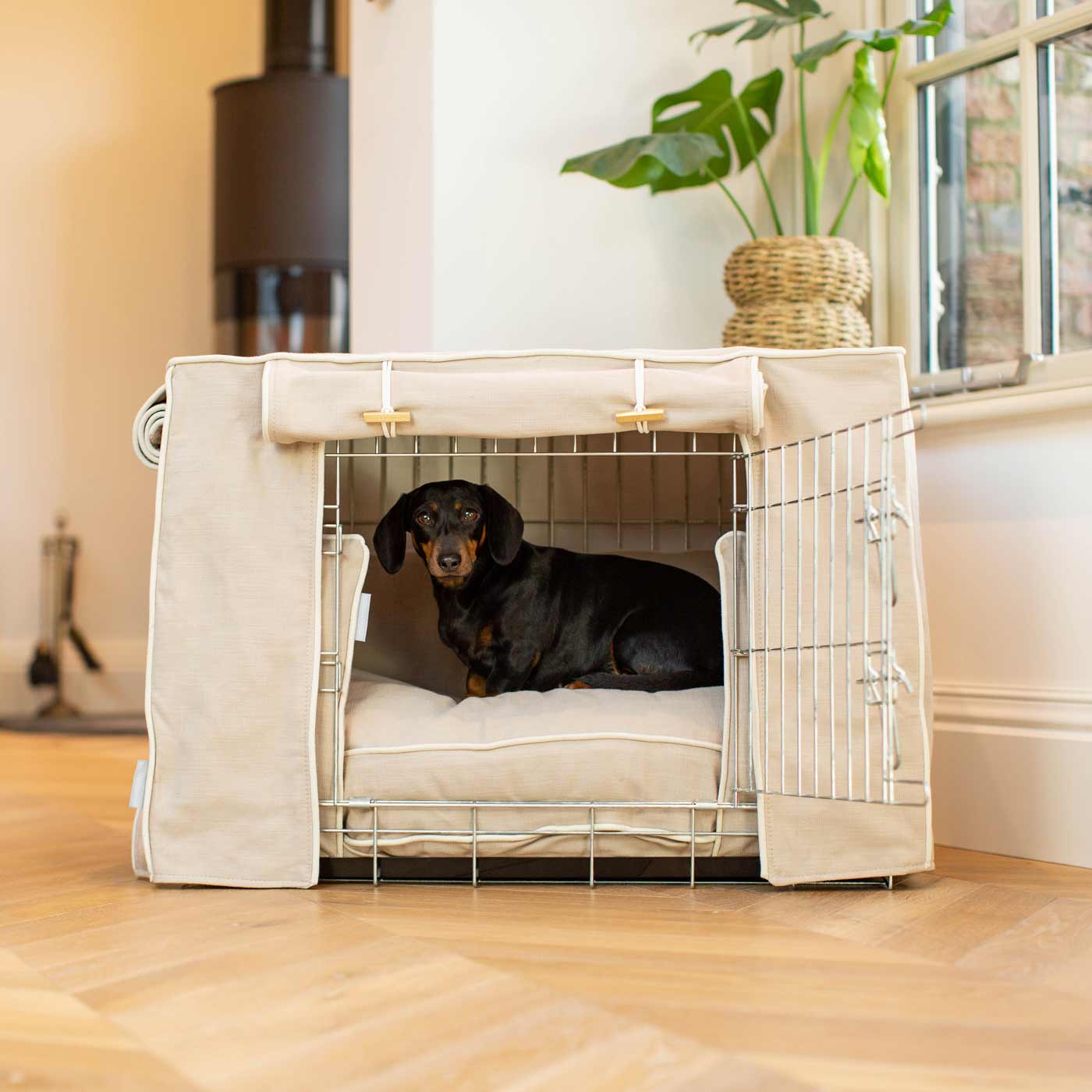 Luxury Heavy Duty Dog Cage, In Stunning Savanna Oatmeal Cage Set, The Perfect Dog Cage Set For Building The Ultimate Pet Den! Dog Cage Cover Available To Personalize at Lords & Labradors US