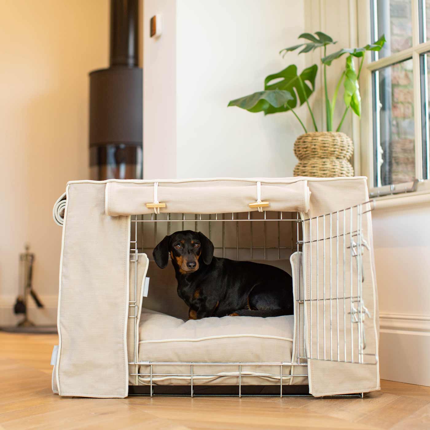 Luxury Heavy Duty Dog Cage, In Stunning Savanna Oatmeal Cage Set, The Perfect Dog Cage Set For Building The Ultimate Pet Den! Dog Cage Cover Available To Personalize at Lords & Labradors US