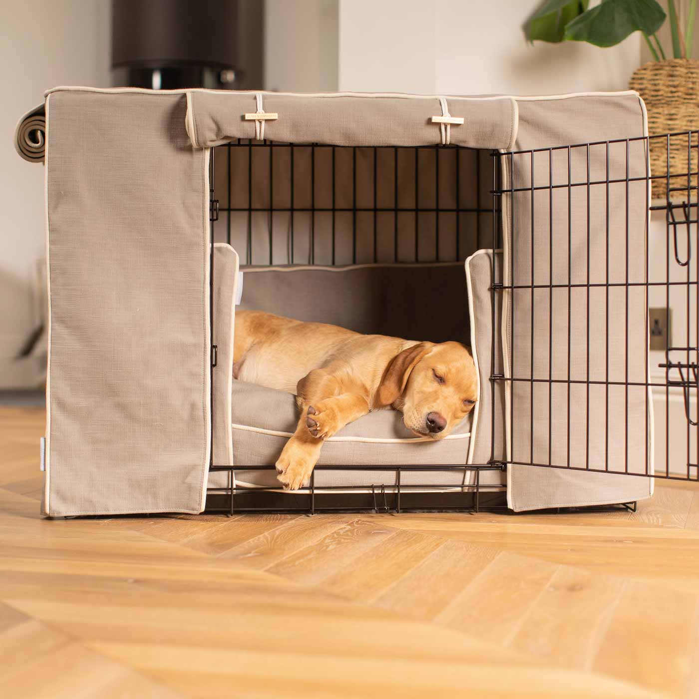Luxury Heavy Duty Dog Cage, In Stunning Savanna Stone Cage Set, The Perfect Dog Cage Set For Building The Ultimate Pet Den! Dog Cage Cover Available To Personalize at Lords & Labradors