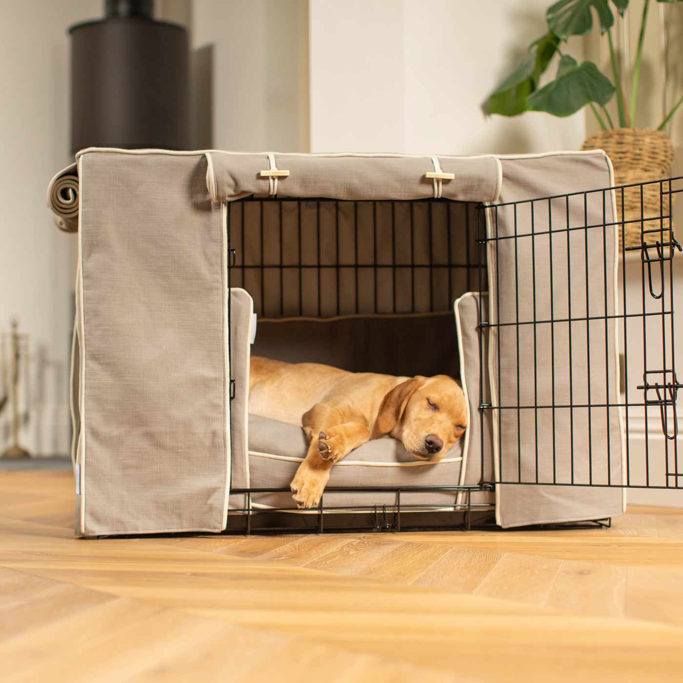 Luxury Heavy Duty Dog Cage, In Stunning Savanna Stone Cage Set, The Perfect Dog Cage Set For Building The Ultimate Pet Den! Dog Cage Cover Available To Personalize at Lords & Labradors