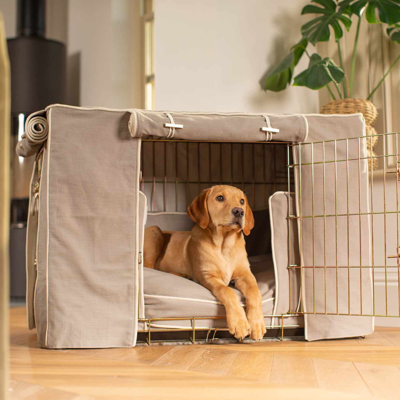 Luxury Heavy Duty Dog Cage, In Stunning Savanna Stone Cage Set, The Perfect Dog Cage Set For Building The Ultimate Pet Den! Dog Cage Cover Available To Personalize at Lords & Labradors