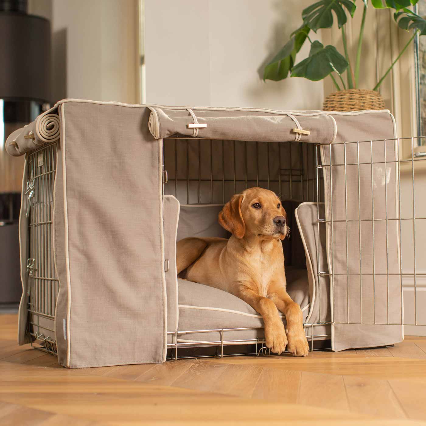 Luxury Heavy Duty Dog Cage, In Stunning Savanna Stone Cage Set, The Perfect Dog Cage Set For Building The Ultimate Pet Den! Dog Cage Cover Available To Personalize at Lords & Labradors