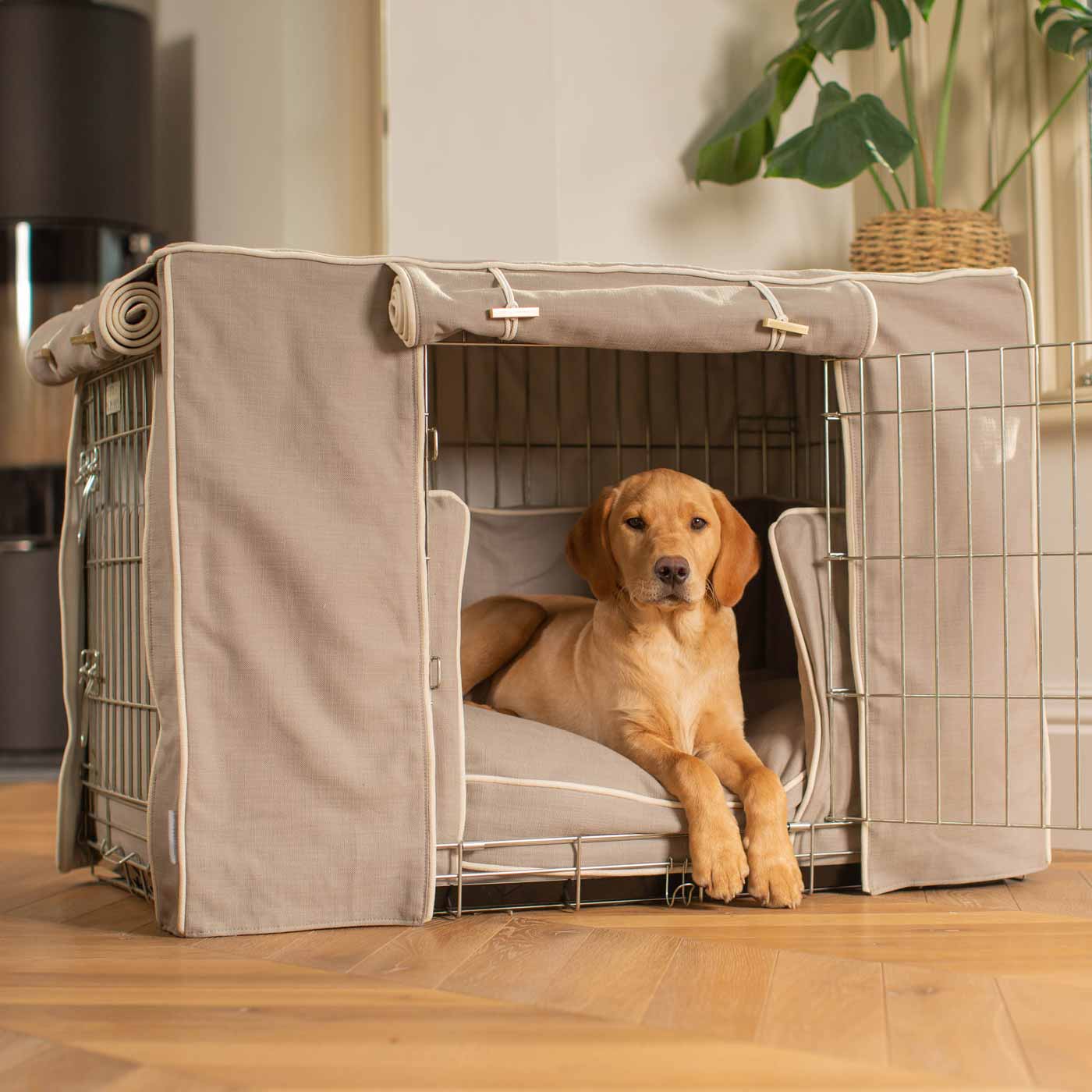 Luxury Heavy Duty Dog Cage, In Stunning Savanna Stone Cage Set, The Perfect Dog Cage Set For Building The Ultimate Pet Den! Dog Cage Cover Available To Personalize at Lords & Labradors